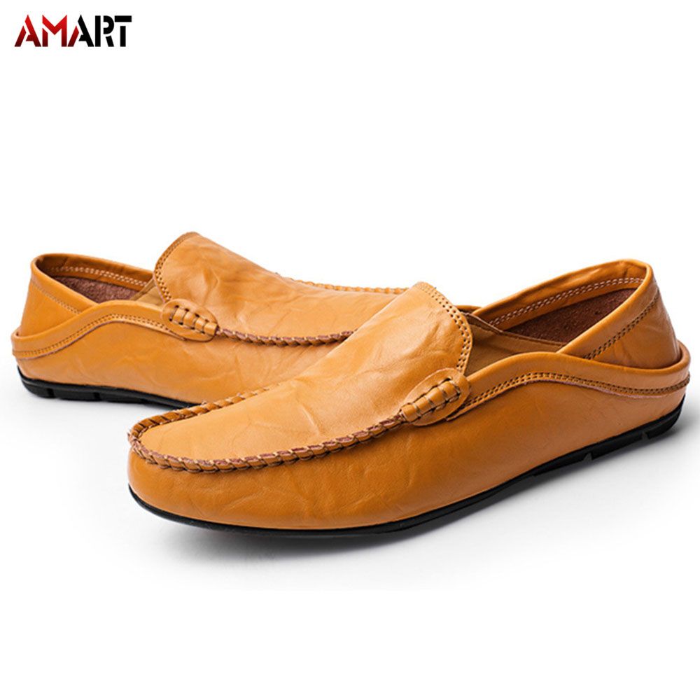 Men Leather Shoes Soft Breathable Wear-resistant Anti-slip Male Casual Shoes