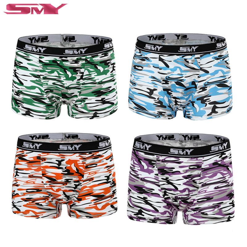 Pack of 4 -Mens Boxers Fashion Design Man Trunks Breathable Male Underwear
