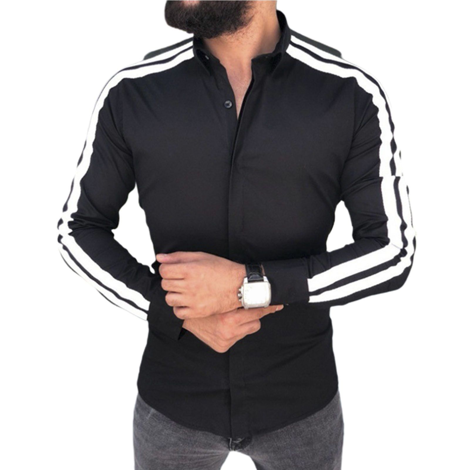 Autumn Shirt Exquiste Craftsmanship Patchwork Trendy Office Shirt