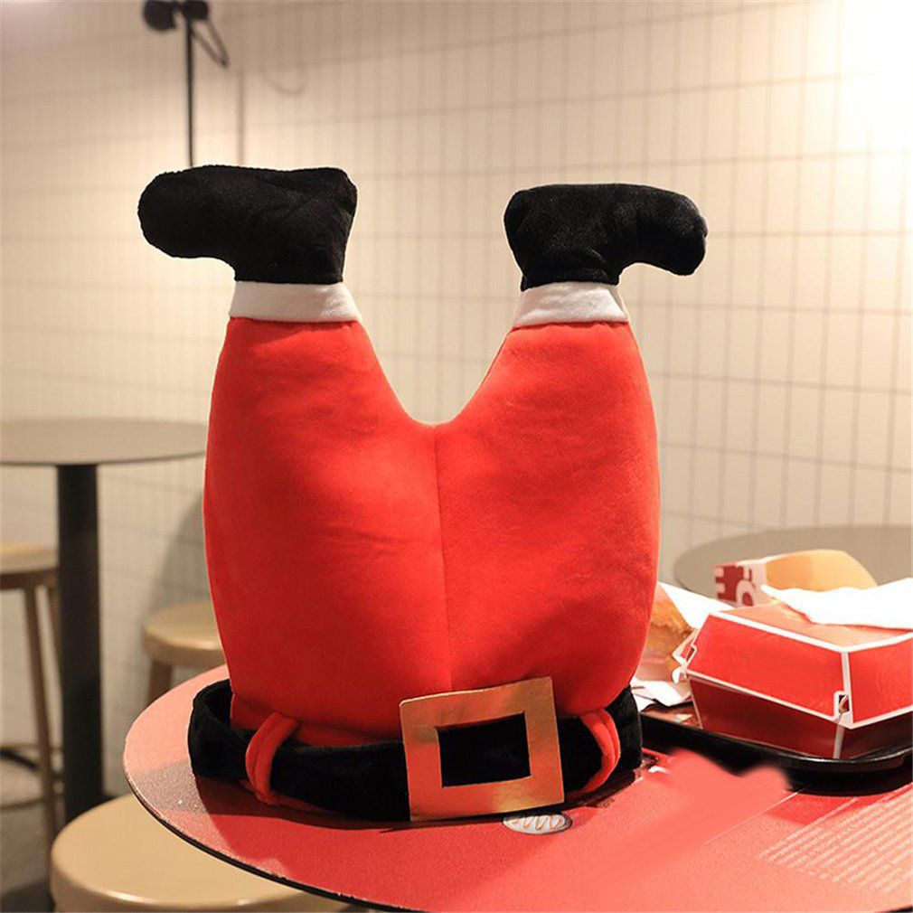 Christmas Santa Claus Hat Electric Moving Pants Hat Singing Music Hats Cute Funny Stuffed Toy Creative Plush Toy Party Gift Xmas