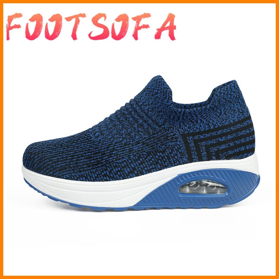 High Top Shoes for Women Big Size Sneakers Sole Platforms Walking Shoe Mesh Female Slip-on Footwear