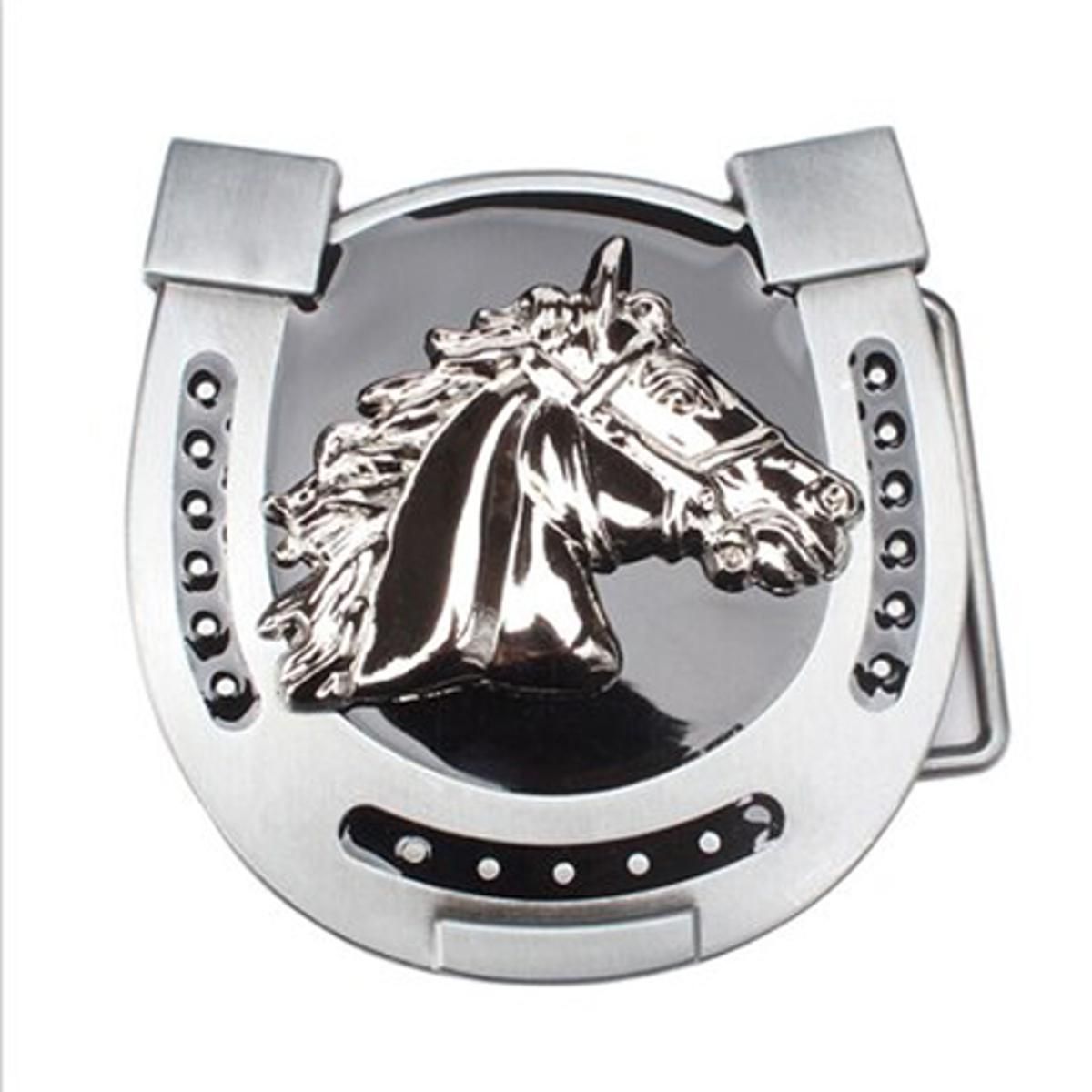 Belt buckle Western style Equestrian Cowboy Knight Universal belt accessories Horse pattern Metal buckles Belt button head