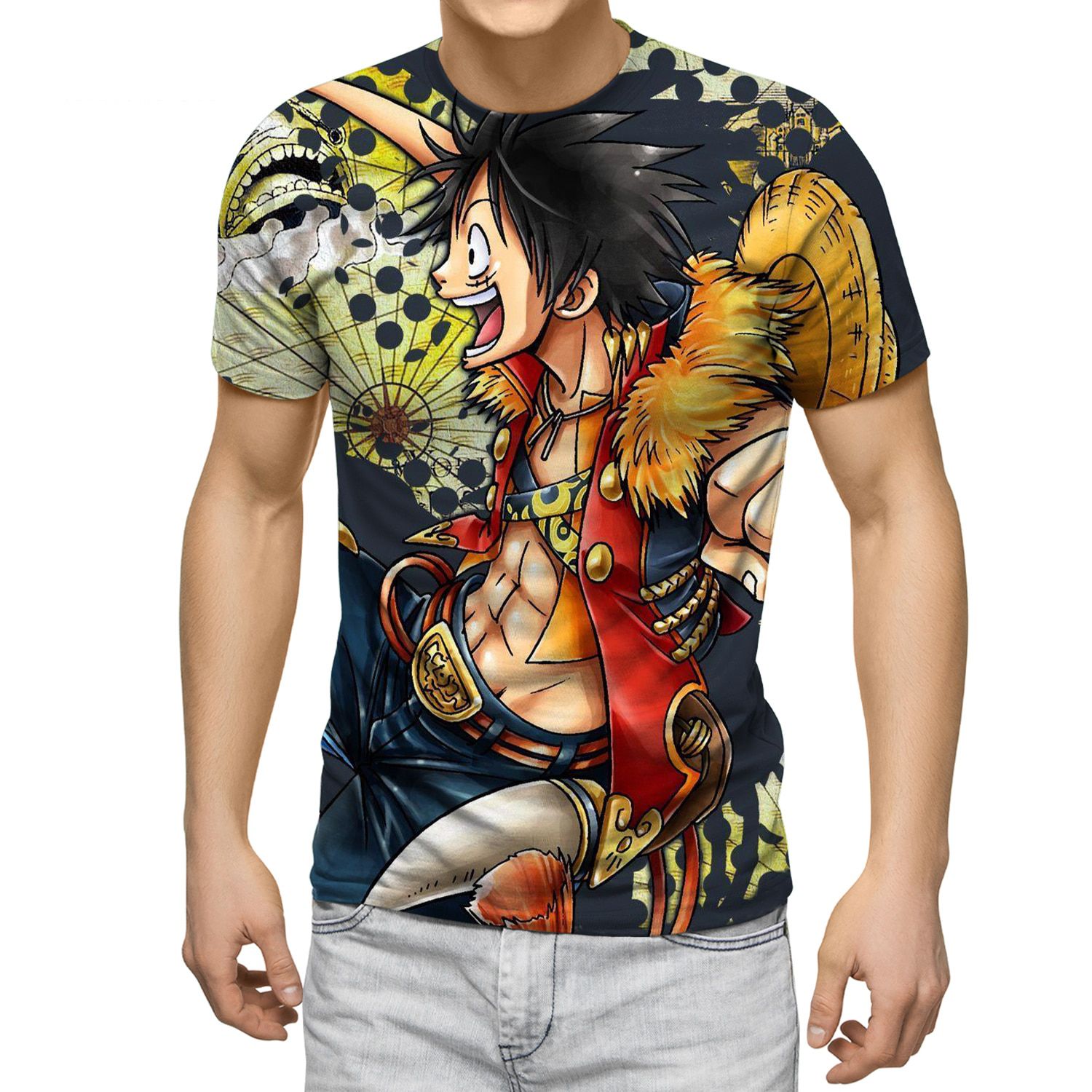Hot Anime One Piece Tshirt Men's T-shirt Monkey D. Luffy Children's Clothing Luffy T shirt Cartoon Clothes Quick-drying Shirt