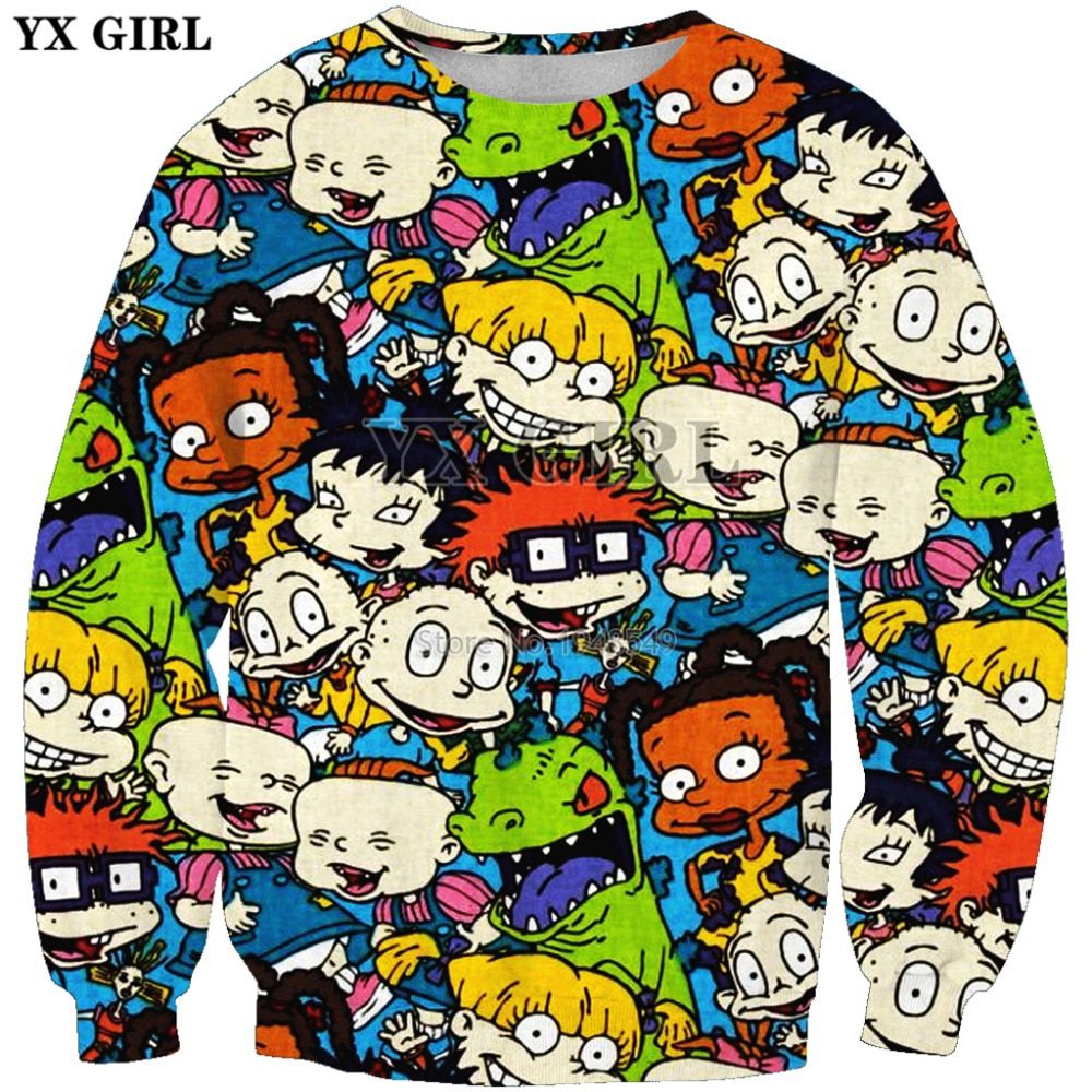 YX GIRL style 3d Fashion Sweatshirt 90s Classic cartoon patterns Printed Men Women pullovers KKK-55