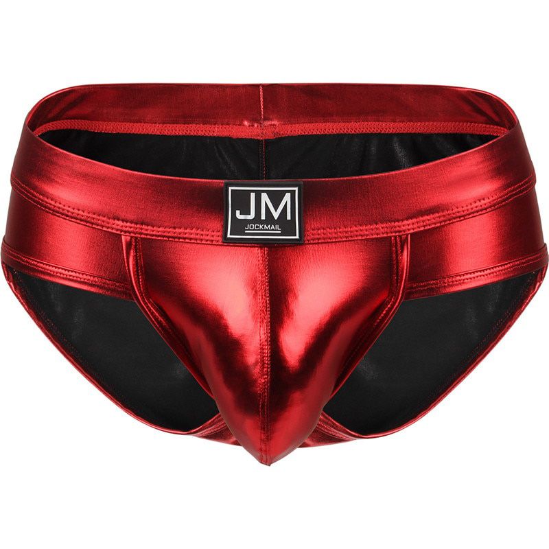 jockmail Sexy Men Briefs U convex Big  Pouch Design jock Men leather Briefs for Man  gay