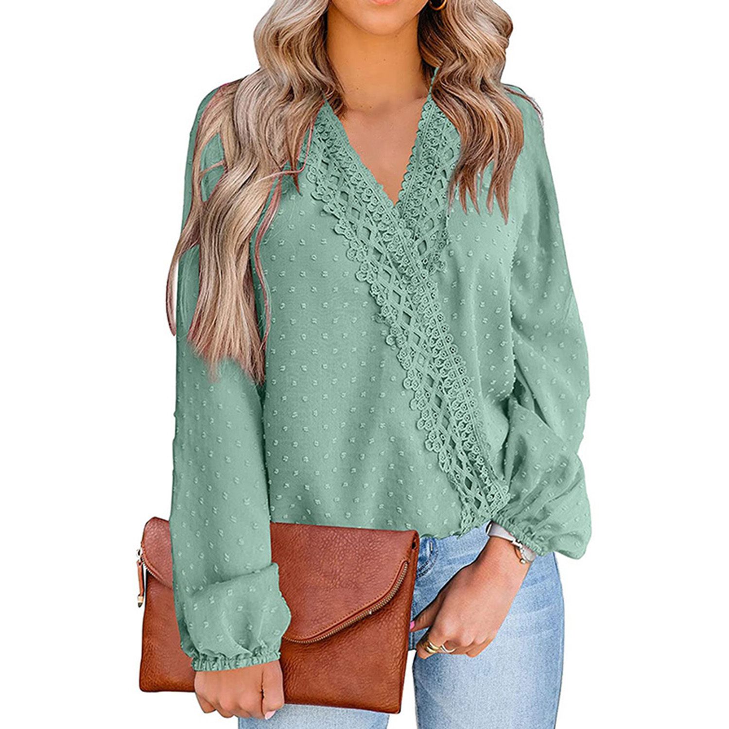 Women Blouse Long Sleeve Loose-fitting Tament Pullover
