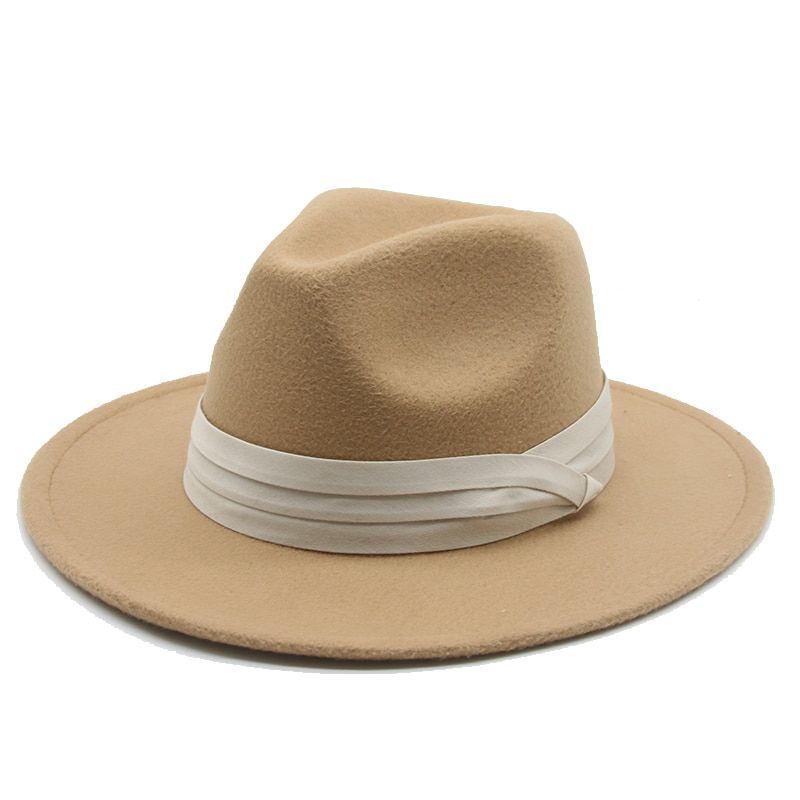 Hats for Women Fedoras Winter Hats Classic Panama Men Wide Brim Felted Hat Church Wedding Felted Band Black SombrDe Mujer