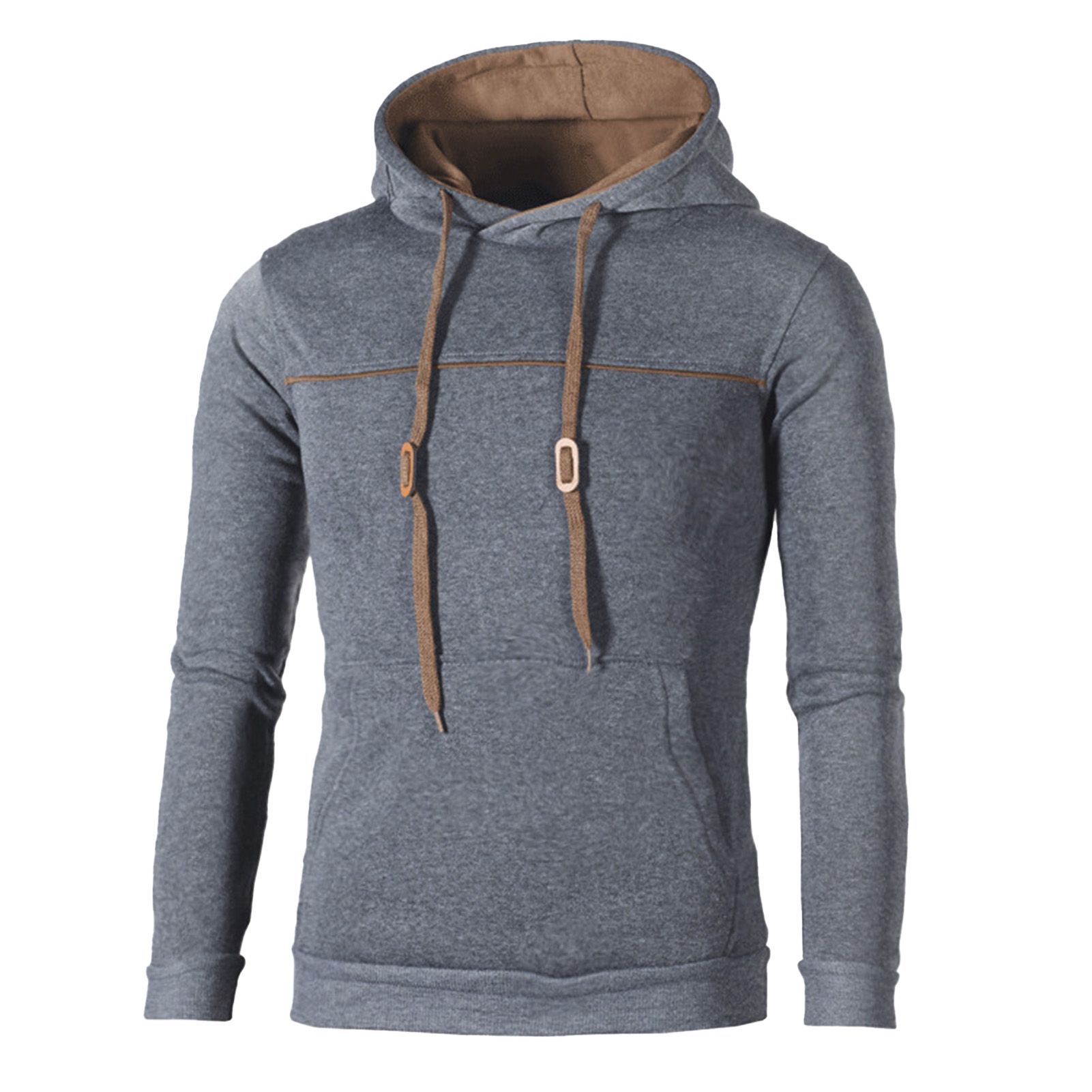 Men Sweatshirt Drawstring Ribbed Cuff Loose-fitting Sweatshirt