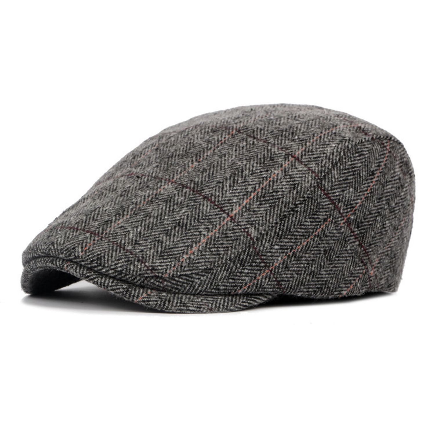 Men Cap Vintage Button Design Men Striped Hat