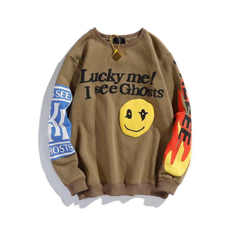 Kanye West Sweatshirts I See Ghost llover Hoodie Kendall Jenner Streetwear  Hop Plus Velvet Stranger Things Sweatshirt Male