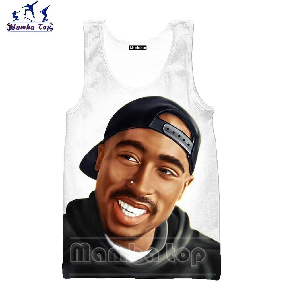 Mamba Top 3D Print Rapper  2PVest Men TaTops TupShirt Camping Undershirt Sleeveless White Fitness Srtswear