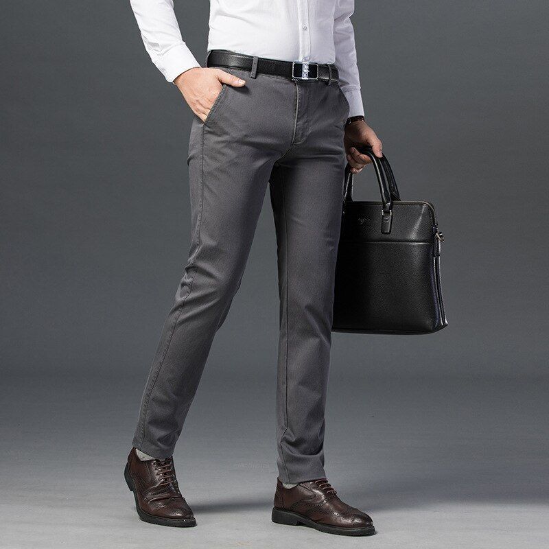 2021 Luxury Straight Business Casual Men Pants High Quality Designer Spring Autumn Elegant Male Leisure Long Formal Trousers