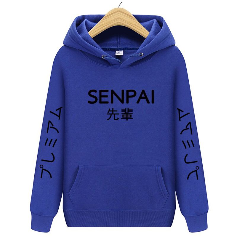 Fashion japanese streetwear SENPAI Hoodie Sweatshirt Multiple Colour Men Women Hoodies Pullover sudadera hombre