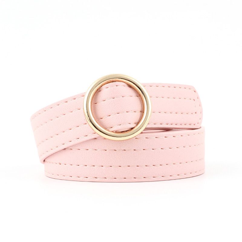 Loldeal 2.3x103cm New Korean Style Non-Hole Belt Series Round Buckle Soft Belt Student Bf Style Popular Jeans Strap Female Fashion
