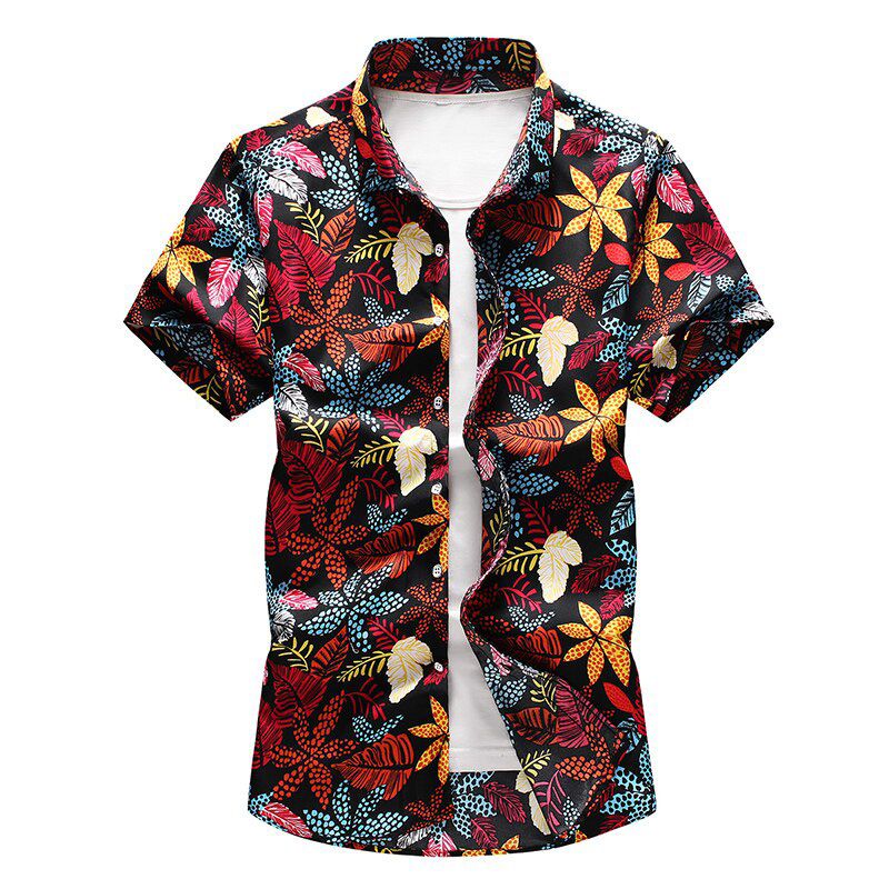 16 Color Men's Floral Shirt 2020 Summer New Fashion Casual Hawaii Printing Short Sleeve Shirt Male Brand Plus Size 5XL 6XL 7XL