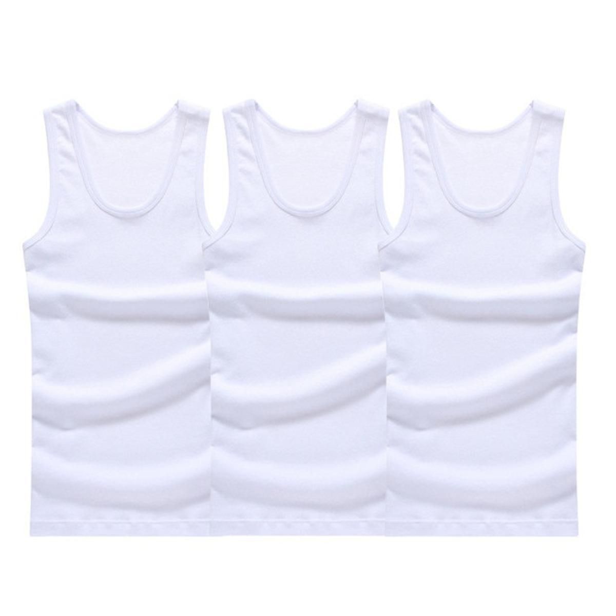 3pcs/lot Cotton Mens Underwear Sleeveless TaTop Solid Muscle Vest Undershirts O-neck Gymclothing T-shirt men's vest Male