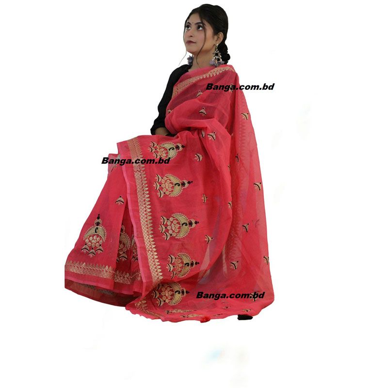 Half Silk Boutiques embroidery saree for Women