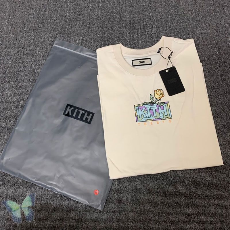 Kith Box Logo T-shirt Casual Men Women 1:1 Best Quality Kith T Shirt Floral Print Summer Daily Men Tops