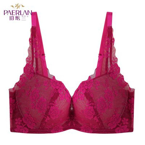 PAERLAN Wire Free Seamless lace bra dress 1/2 half a cup of small chest strap A B C women underwear