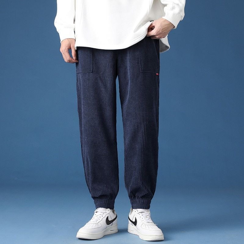 Corduroy Pants Casual Harem Men Clothing Work Home Streetwear Trousers Hop Warm Loose Style Autumn Winter