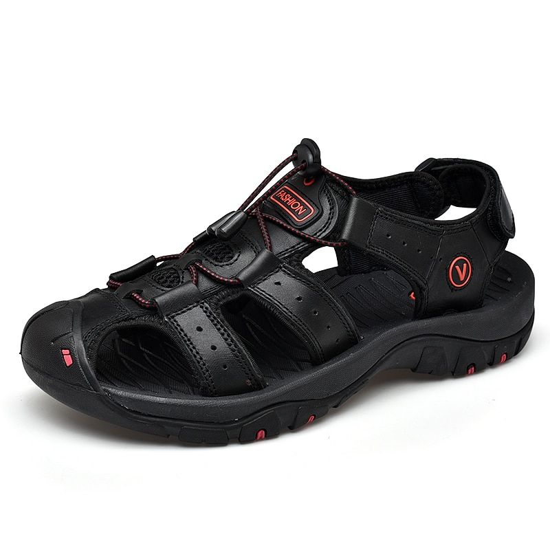 Brand New Summer Men Shoes  Leather Men Sandals Fashion Men Beach Sandals Men Outdoor Casual Sneakers Big Size 38-48
