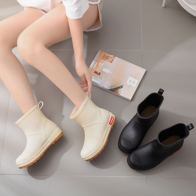 Fashion Student Rain Boots Outer Wear Rubber Boots Women Waterproof Non-slip Water Shoes Trend Work Boots Woman