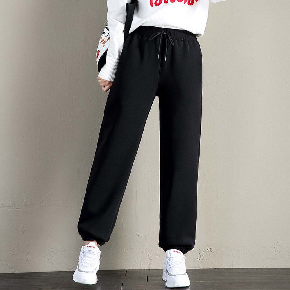 Winter Women Gym Sweatpants Workout Fleece Trousers Solid Warm Winter Female Sport Pants Running Pantalones Mujer