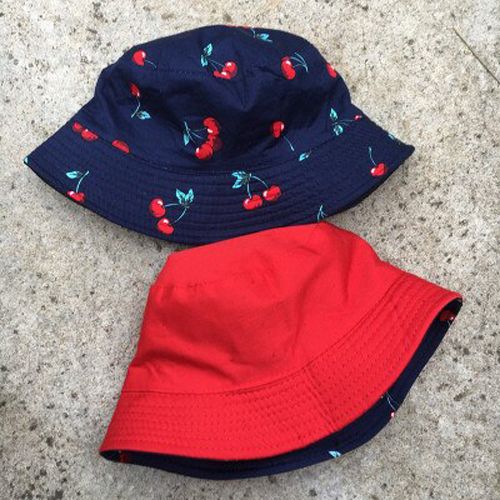2019 Cotton Cherry print Hat Fisherman Hat outdoor travel hat Sun Cap Hats for Men Women 519