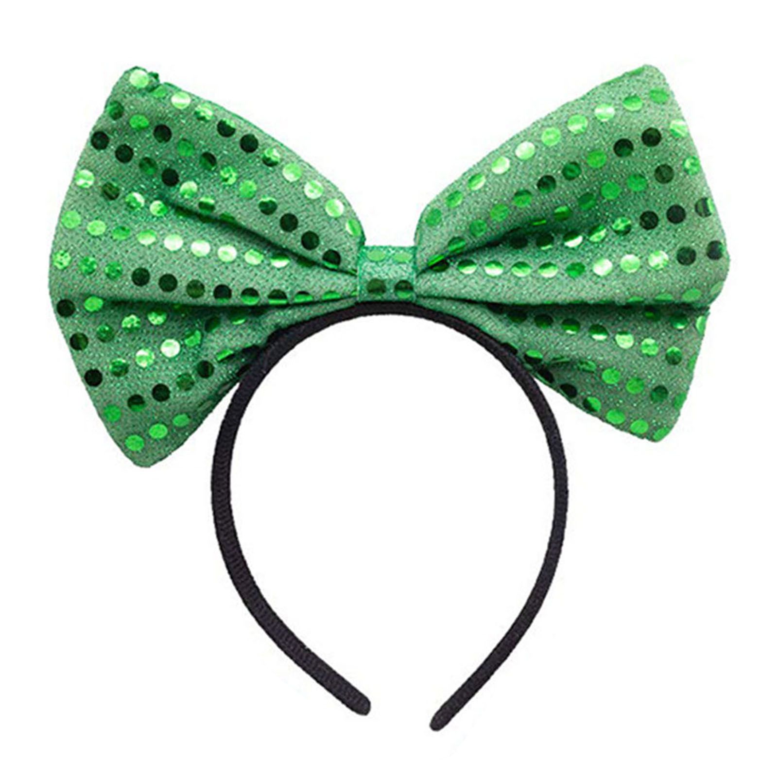 Shiny Mini Hat Shamrock Bowknot Hair Band Hair Clasp Fancy Dress for St Patricks Day