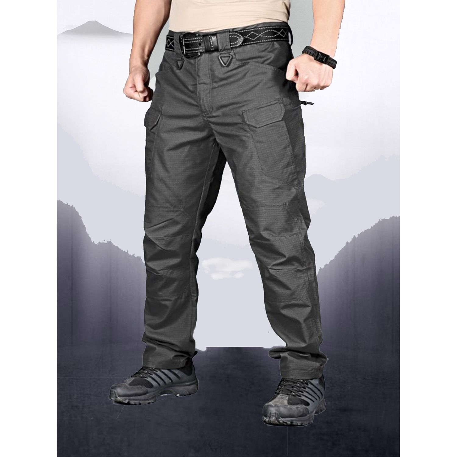 S-6XL Men Casual Cargo Pants Waterproof Outdoor Hiking Trekking  Tactical Sweatpants C Multicket Male Trouser