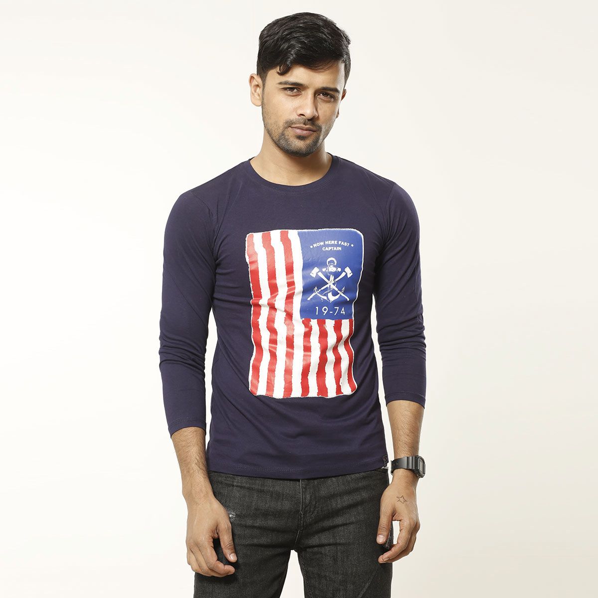 Stylish FullLSleeve Printed T-Shirt For Men