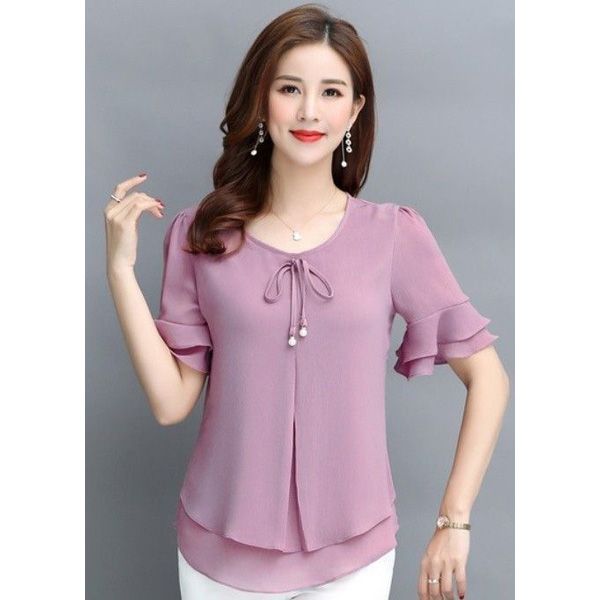 peach Color Short Tops For Women