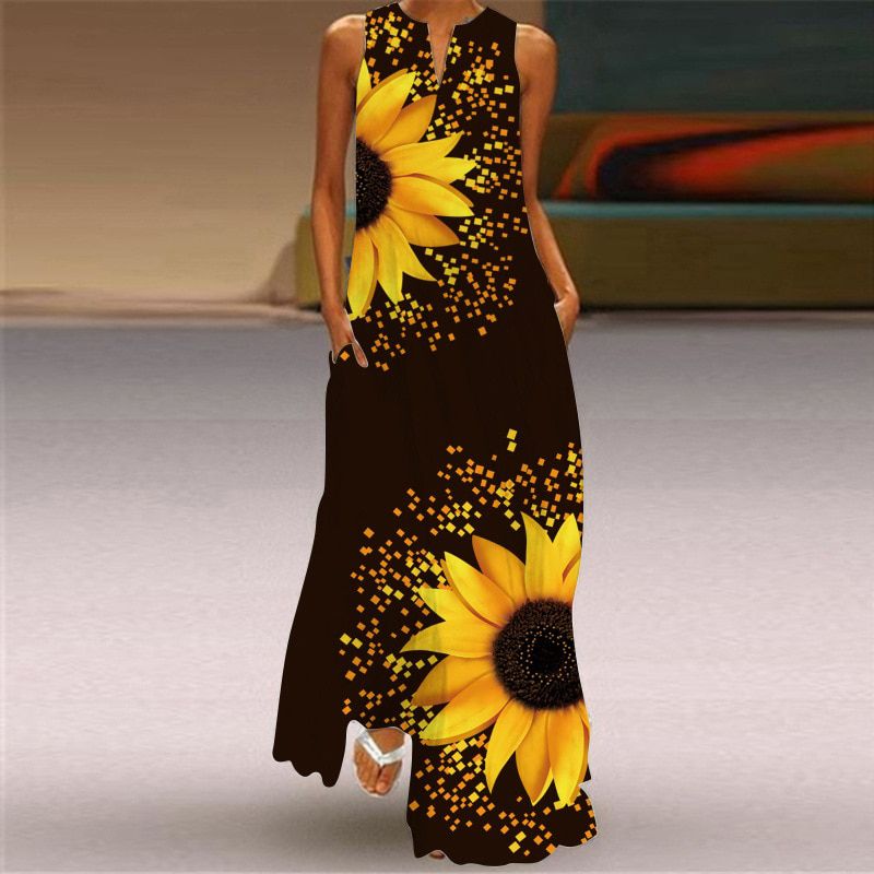 WAYOFLOVE Summer Beach Women's Dress 2021 Elegant Robe Long Dress Party Sleeveless Dresses Women Casual Sundress Vintage Dresses