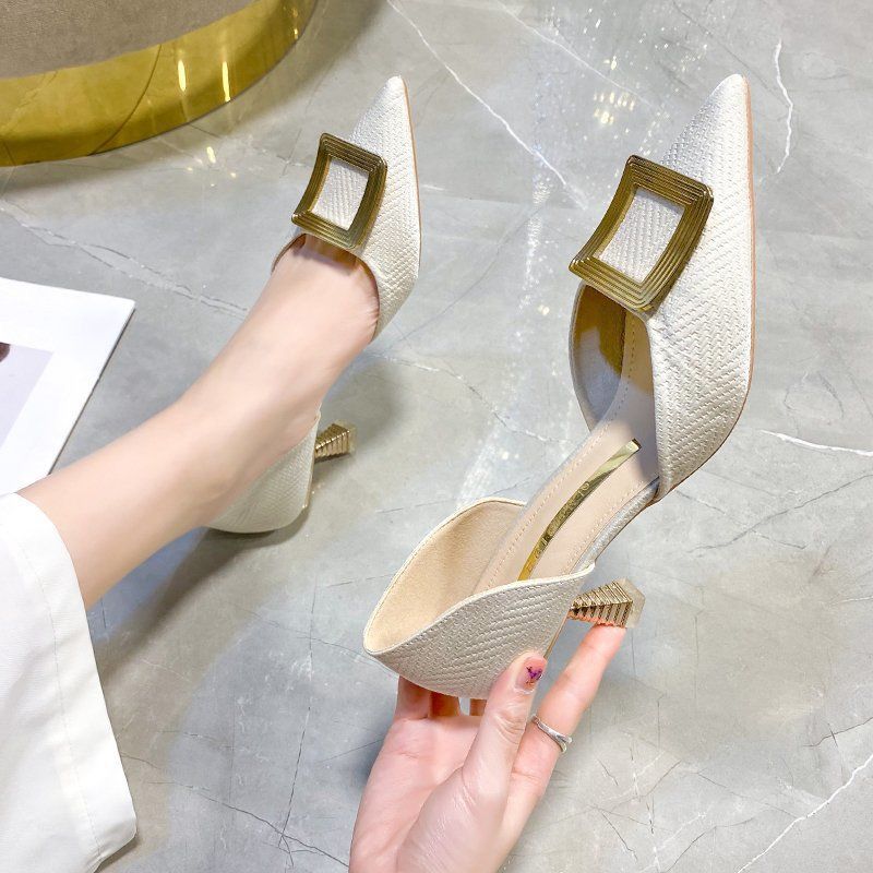 Pointed toe women's shoes high heels discoloration summer new women