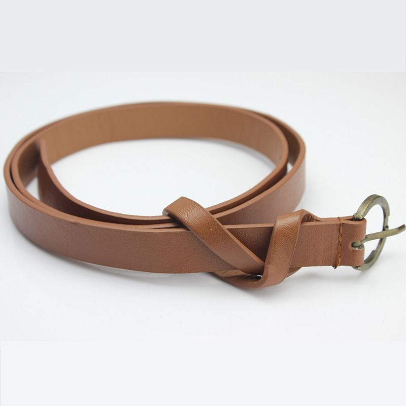 Loldeal  Vintage Copper 8-Word Decorative Simple Belt Women's Super Slimming Slim Belt