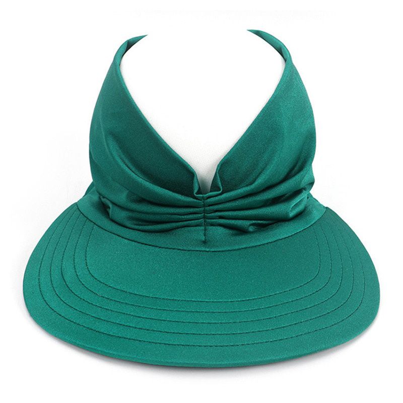 Women's Summer Hat Sun Visor Sun Hat Anti-ultraviolet Elastic Hollow Top Hat Casual Wide Large Brim Cap Gorras Beach Anti UV Hat