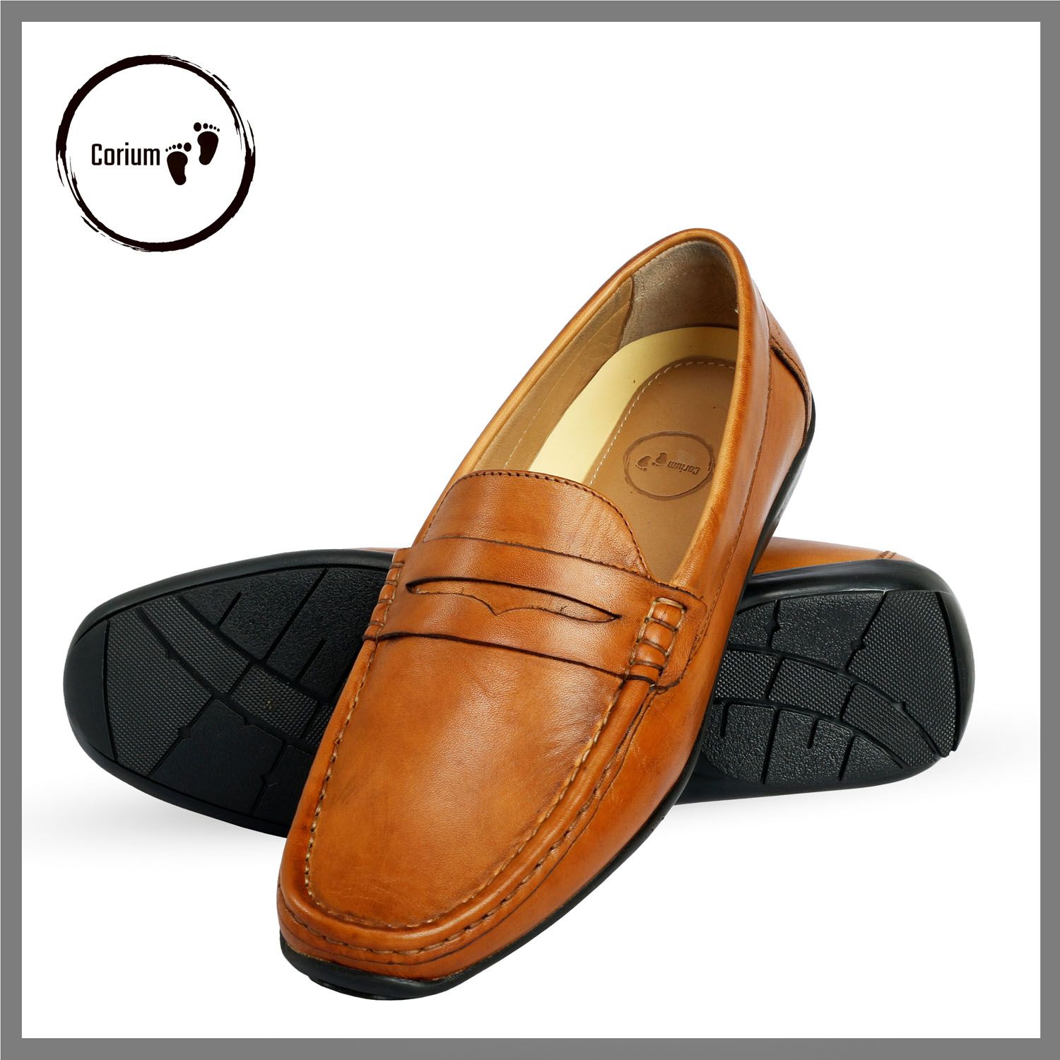 Corium Leather Loafer With Hand Stitch