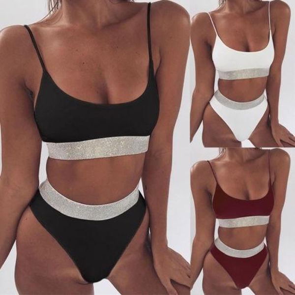 New US Women Sequins Bikini Set Push Up Padded Swimwear Swimsuit Bathing Beachwear