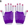 Lady Elastic Dance Costume Dance Party Fingerless Fishnet Mesh Hollow Gloves
