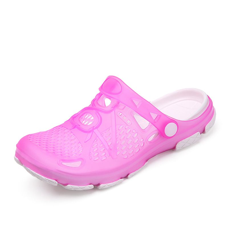 Fashion New Ladies Beach Shoes Dual-purpose Hole Shoes PlasticShoes Baotou Sandals Slippers Soft Bottom Mother Shoes