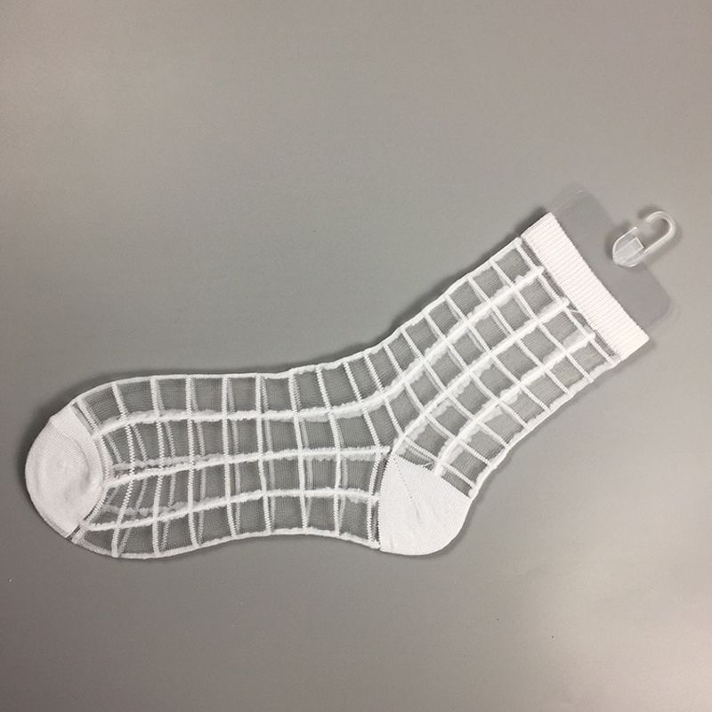 Women Ladies Socks Fashion Sheer Mesh Glass Silk Socks Ultrathin Transparent Crystal Lace Fabulous Elastic Summer Ankle Sock