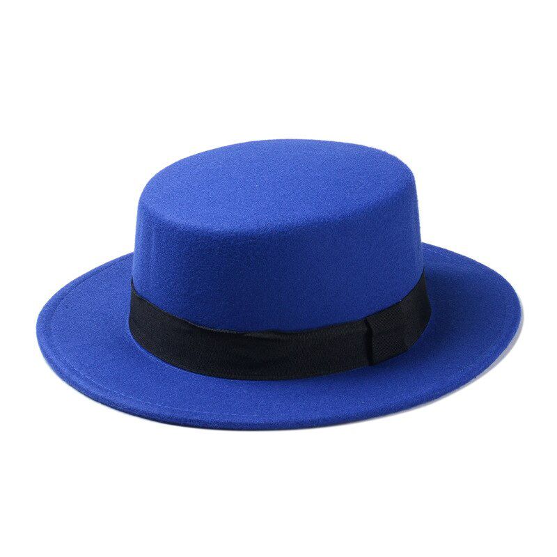 Mistdawn Fashion Women Boater Hat Bowler Sailor Wide Brim Flat Top Caps Size 56-58cm