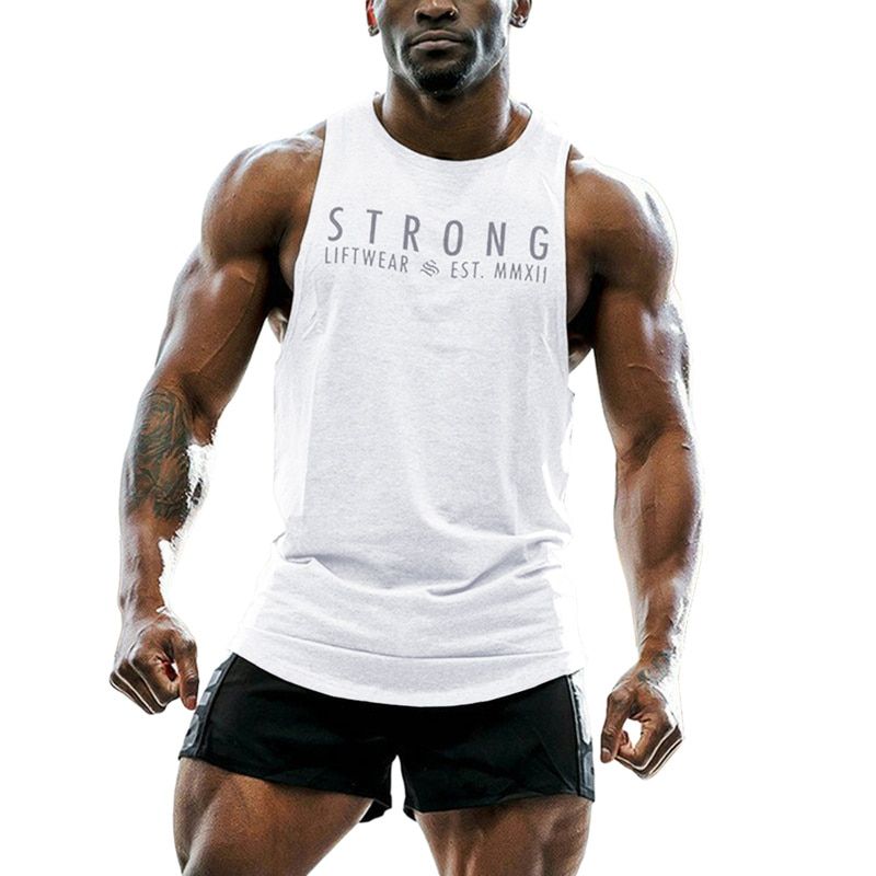 Men Bodybuilding Vest Sleeveless Letter Print Sweatshirt Gym Workout Srtswear TaTop Gym Clothing Muscle Shirt
