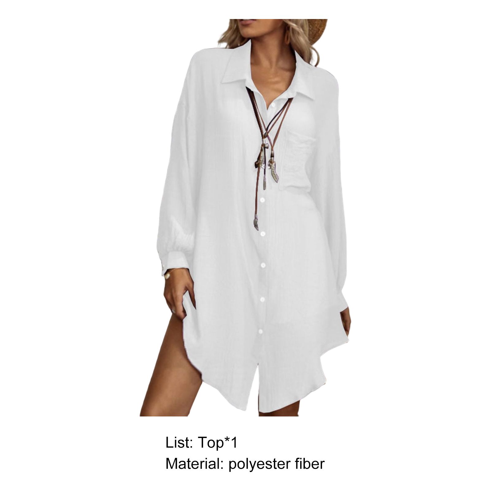 Women Shirt Long Sleeve Turn-down Collar Women Shirt