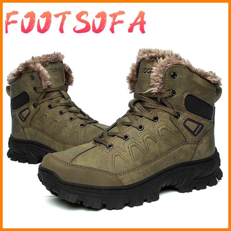 High-Quality New Hiking Boots Men Leather Waterproof Non-Slip Hiking Shoes Winter Travel Shoes Outdoor Warm Sports Shoes 40-48