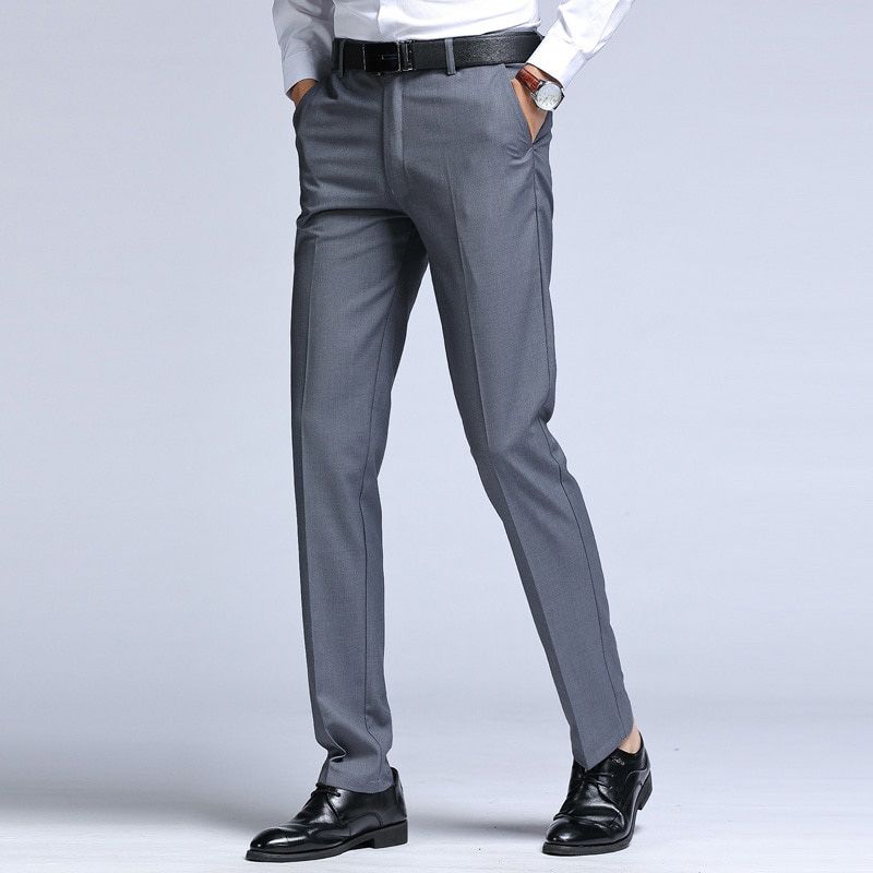 BOLUBAO  Straight Men's Suit Pants Formal Trousers With Button Slim Fit Business Casual Solid Color Suit Pants Male