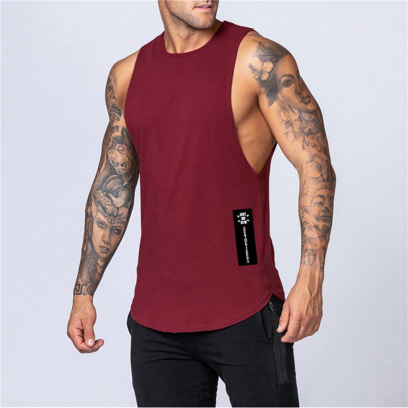 Gym Muscle Cotton Workout TaTop Mens Sleeveless Srtswear Shirt Stringer Fashion Clothing Bodybuilding Singlets Fitness Vest