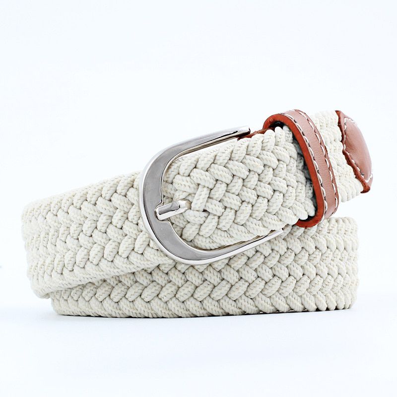 Fashion Canvas Sclausura Elastic Slender Waist Belt Man Pin Buckle Punk Casual Young Students Jeans Joker Knitted Women Belt