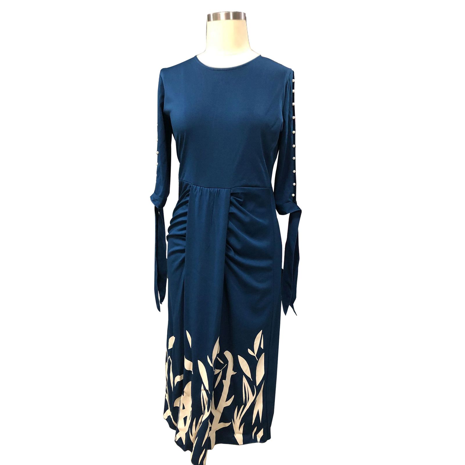 Lady Dress Pleated Casual Sheath Dress