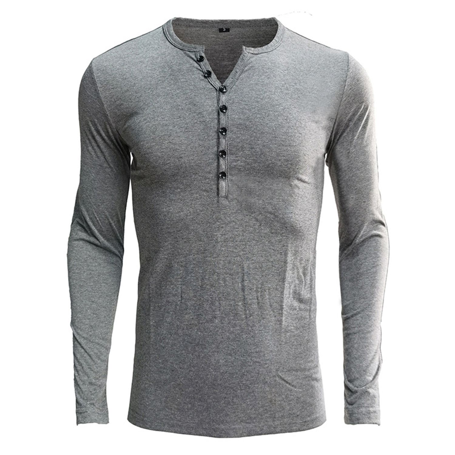 Men T-shirt Regular Sleeve Warm Slim-fitting T-shirt